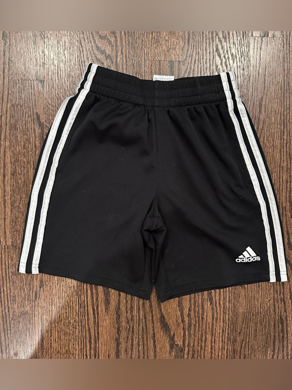 Adidas boys Black Shorts with White Triple Stripes